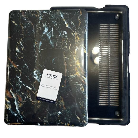 NWT Idoo Mat Rubber Rich Black Marble Macbook Skin - Picture 1 of 6